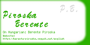 piroska berente business card